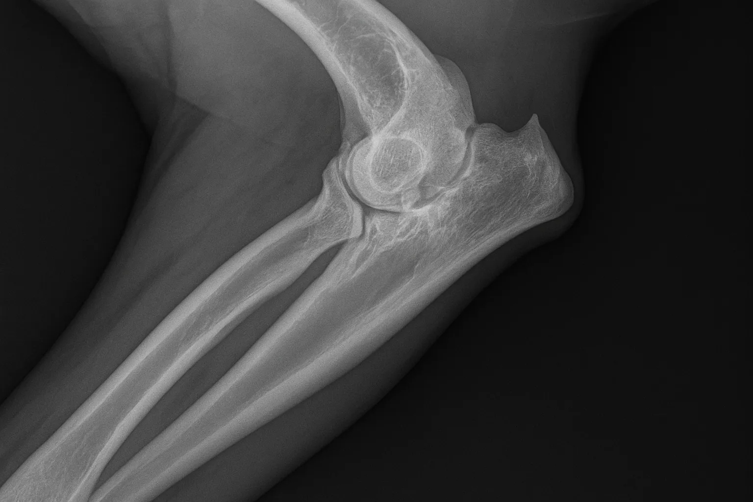 Radiographie d'un coude normal