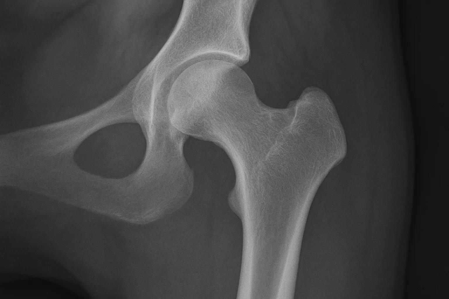 photo de la rotation de la hanche d'un chien sous forme de radiographie